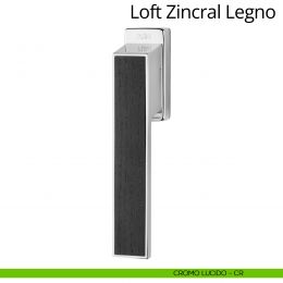 Maniglia per finestra martellina DK antintrusione Loft Zincral Legno wengè Linea Calì 2