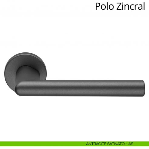 Maniglia per porta interna Polo Zincral Linea Calì rosetta tonda antracite satinato