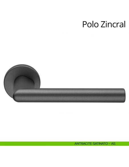 Maniglia per porta interna Polo Zincral Linea Calì rosetta tonda antracite satinato
