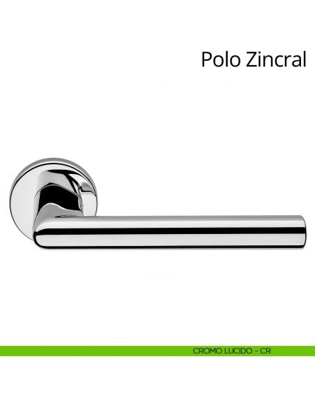Maniglia per porta interna Polo Zincral Linea Calì rosetta tonda cromo lucido