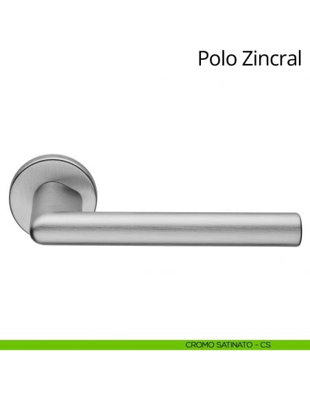 Maniglia per porta interna Polo Zincral Linea Calì rosetta tonda cromo satinato