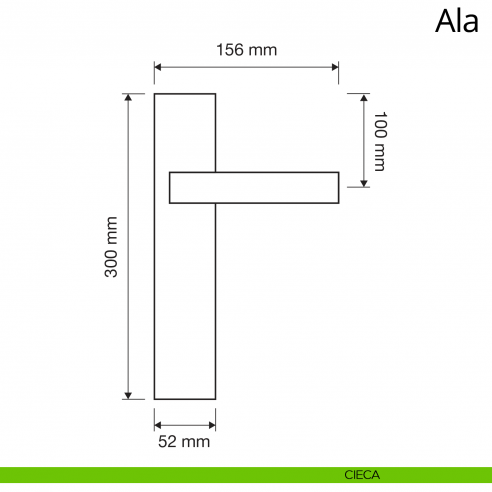 Maniglia con placca per porta Ala Linea Calì disegno cieca