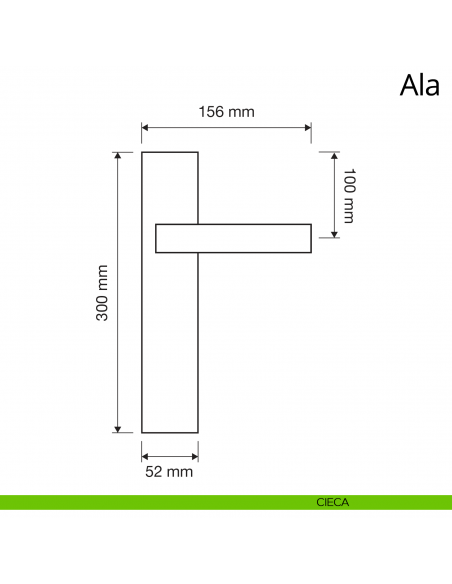 Maniglia con placca per porta Ala Linea Calì disegno cieca