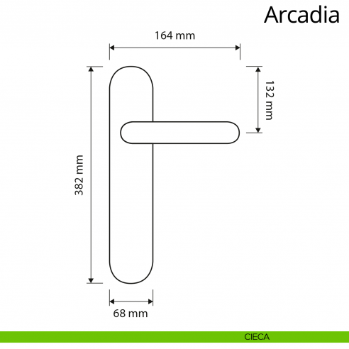 Maniglia con placca Big per porta Arcadia Linea Calì disegno placca cieca