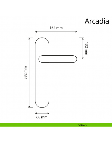 Maniglia con placca Big per porta Arcadia Linea Calì disegno placca cieca
