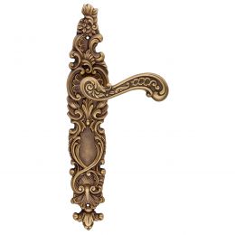 Maniglia con placca per porta Barocco Linea Calì