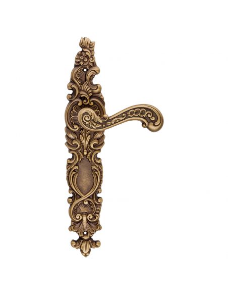 Maniglia con placca per porta Barocco Linea Calì