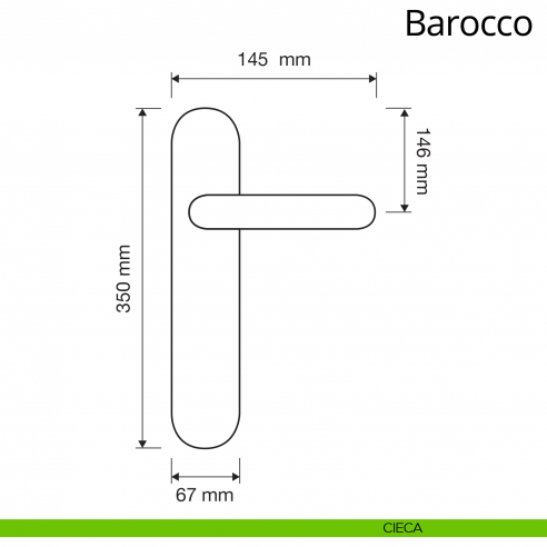 Maniglia con placca per porta Barocco Linea Calì placca cieca