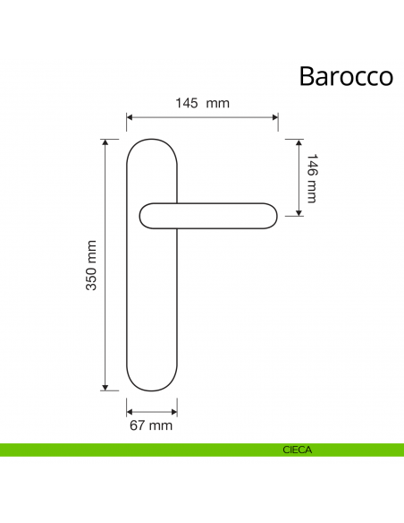 Maniglia con placca per porta Barocco Linea Calì placca cieca