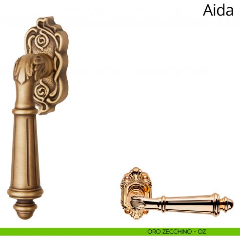 Maniglia per finestra martellina DK Aida Linea Calì oro zecchino