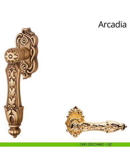 Maniglia per finestra martellina DK Arcadia Linea Calì oro zecchino