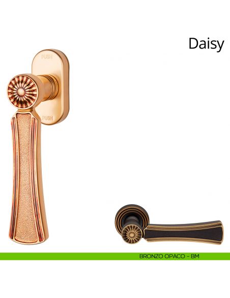 Maniglia per finestra martellina DK antintrusione Daisy Linea Calì bronzo opaco