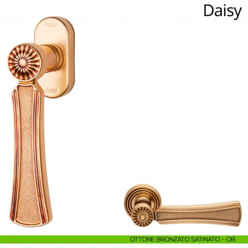 Maniglia per finestra martellina DK antintrusione Daisy Linea Calì ottone bronzato satinato