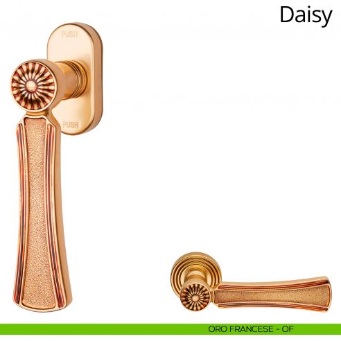 Maniglia per finestra martellina DK antintrusione Daisy Linea Calì oro francese