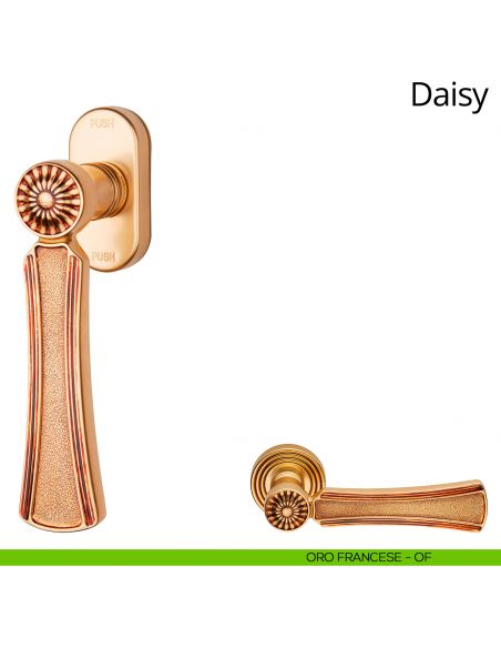 Maniglia per finestra martellina DK antintrusione Daisy Linea Calì oro francese