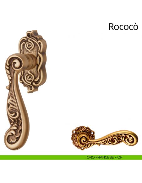 Maniglia per finestra martellina DK Rococò Linea Calì oro francese