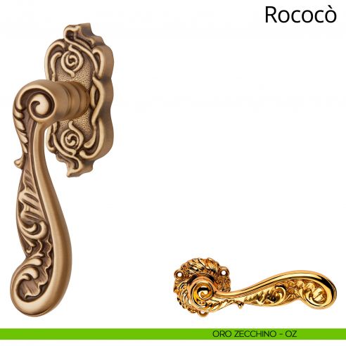 Maniglia per finestra martellina DK Rococò Linea Calì oro zecchino