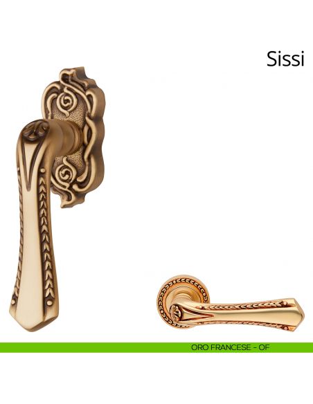 Maniglia per finestra martellina DK Sissi Linea Calì oro francese