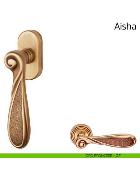 Maniglia per finestra martellina DK Aisha Linea Calì oro francese