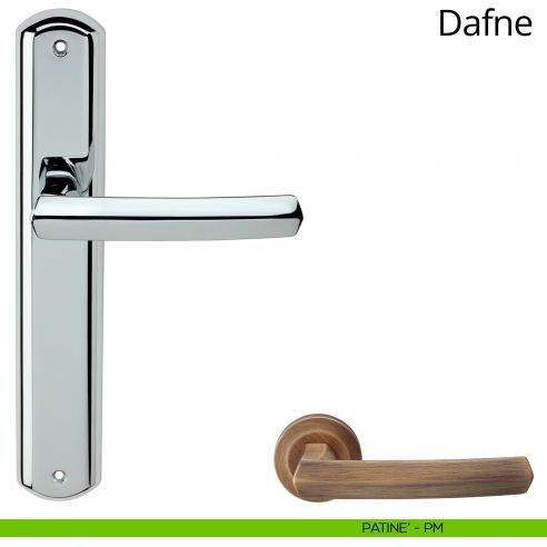 Maniglia con placca per porta Dafne Linea Calì - patinè - placca cieca