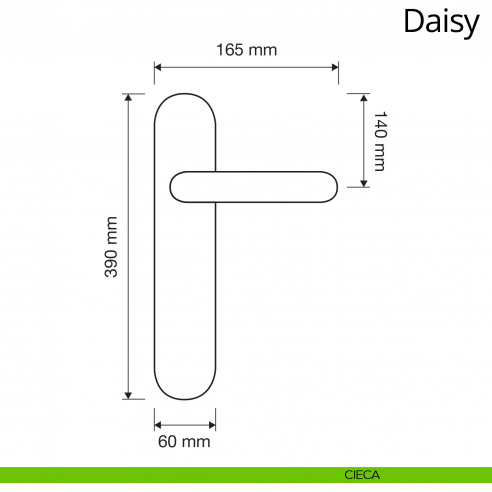 Maniglia con placca per porta Daisy Linea Calì placca cieca