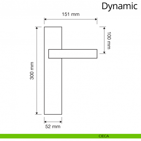 Maniglia con placca per porta Dynamic Linea Calì placca cieca