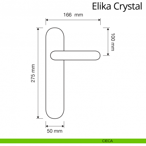 Maniglia Swarovski con placca per porta Elika Crystal Linea Calì placca cieca