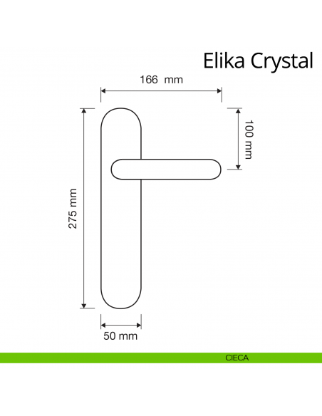 Maniglia Swarovski con placca per porta Elika Crystal Linea Calì placca cieca
