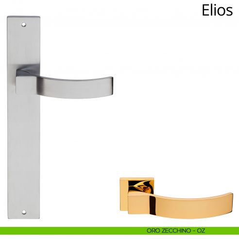 Maniglia con placca per porta Elios Linea Calì - oro zecchino - placca cieca