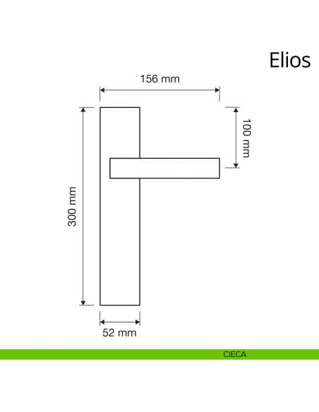 Maniglia con placca per porta Elios Linea Calì placca cieca