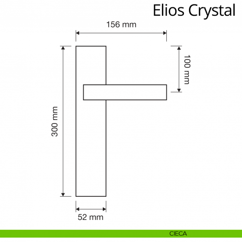 Maniglia Swarovski con placca per porta Elios Crystal Linea Calì placca cieca