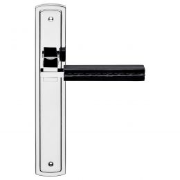 Maniglia con placca per porta Elle Pelle Linea Calì