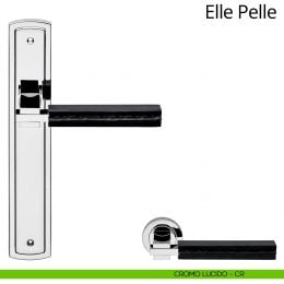 Maniglia con placca per porta Elle Pelle Linea Calì 2