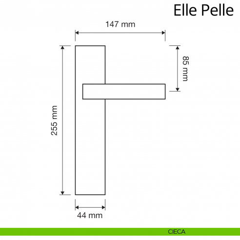 Maniglia con placca per porta Elle Pelle Linea Calì placca cieca