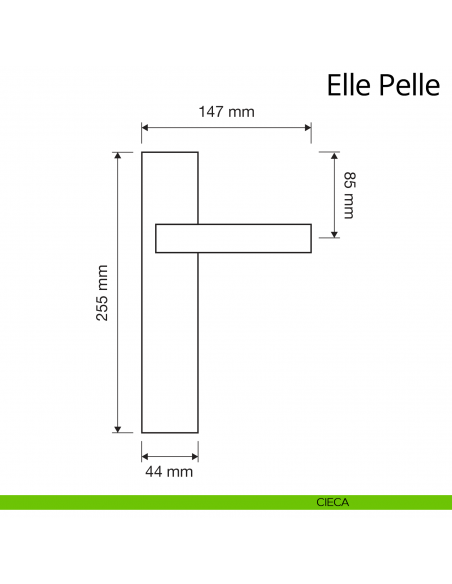 Maniglia con placca per porta Elle Pelle Linea Calì placca cieca