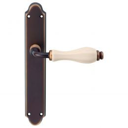 Maniglia con placca per porta porcellana avorio Erica Linea Calì