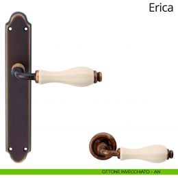 Maniglia con placca per porta porcellana avorio Erica Linea Calì 2
