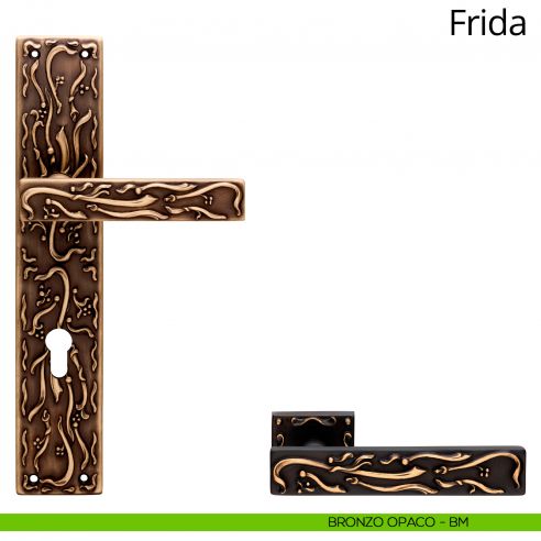Maniglia con placca per porta Frida Linea Calì