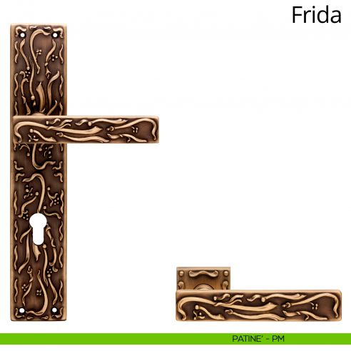 Maniglia con placca per porta Frida Linea Calì