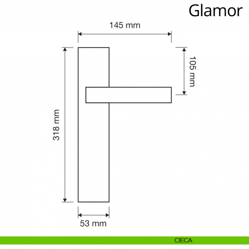 Maniglia con placca per porta Glamor Linea Calì placca cieca