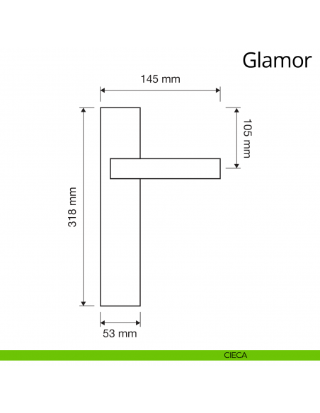 Maniglia con placca per porta Glamor Linea Calì placca cieca