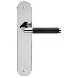 Maniglia legno con placca per porta Grip Ebano Linea Calì