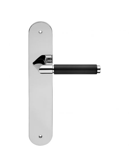 Maniglia legno con placca per porta Grip Ebano Linea Calì