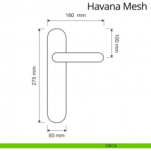 Maniglia Swarovski con placca per porta Havana Mesh Linea Calì placca cieca