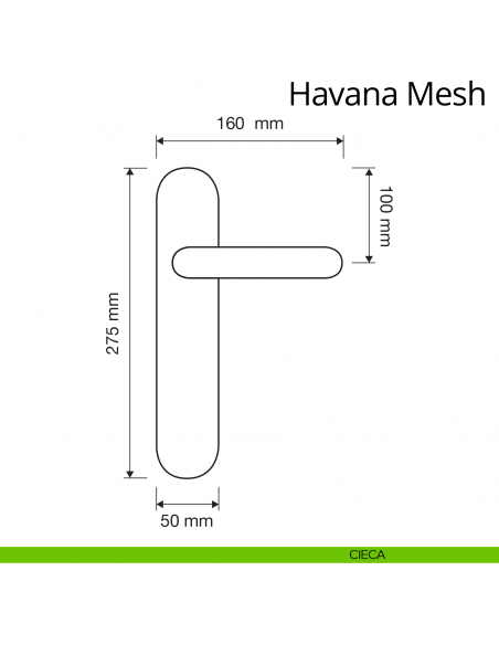 Maniglia Swarovski con placca per porta Havana Mesh Linea Calì placca cieca