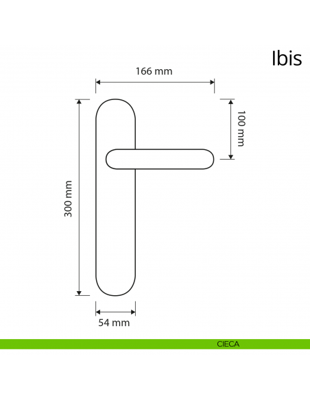 Maniglia con placca per porta Ibis Linea Calì placca cieca