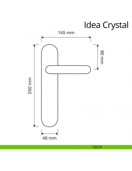 Maniglia Swarovski con placca per porta Idea Crystal Linea Calì placca cieca