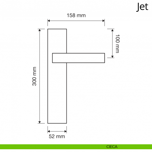 Maniglia con placca per porta Jet Linea Calì placca cieca