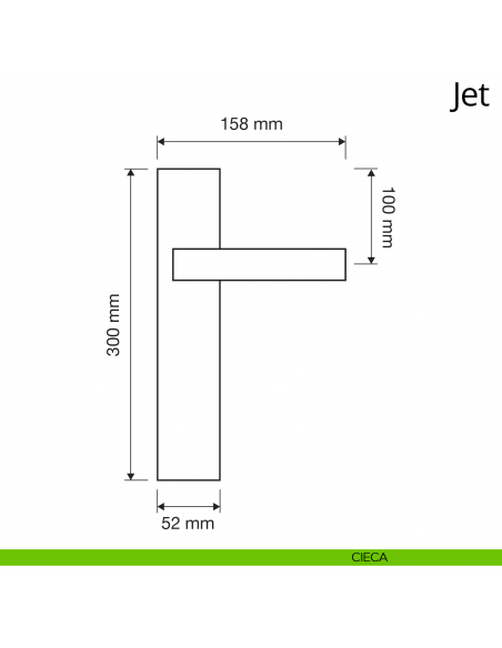Maniglia con placca per porta Jet Linea Calì placca cieca