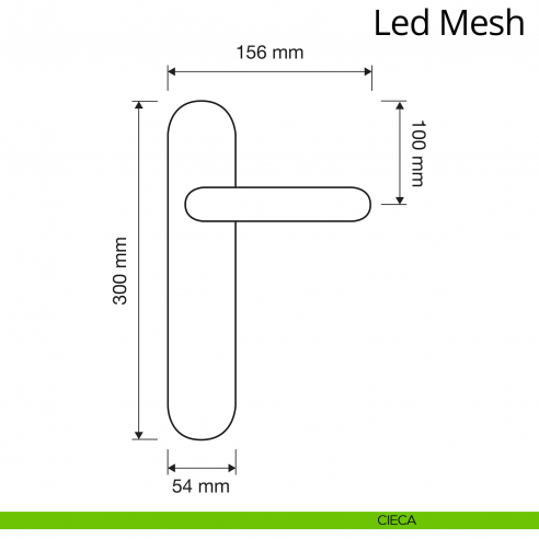 Maniglia Swarovski con placca per porta Led Mesh Linea Calì placca cieca